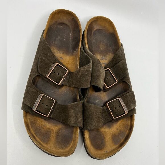 Birkenstock Arizona Dark Brown Suede Sandals Slide EU42 US W 11 M 9 Narrow Width main image 14